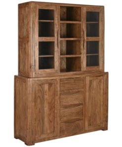 VITRINA ACACIA CRISTAL 140X45X180 MARRON MB-215251 Disponible ref13244