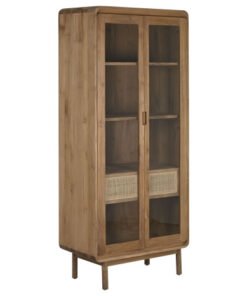 VITRINA TECA CRISTAL 80X45X190 NATURAL MB-215338 Disponible ref13243
