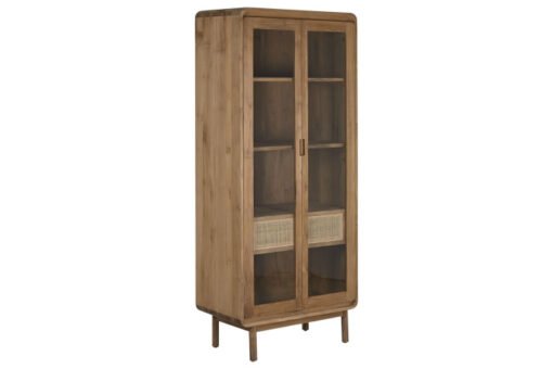 VITRINA TECA CRISTAL 80X45X190 NATURAL MB-215338 Disponible ref13243