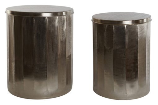 MESITA AUXILIAR SET 2 METAL 42X42X52 TAPA DORADO MB-215395 Disponible ref13103