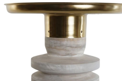 MESITA AUXILIAR METAL MADERA 41X41X53 DORADO MB-215397 Disponible ref13105 - Imagen 3