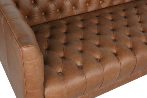 SOFA PIEL ACERO 209X77X74 CAPITONE COGNAC MB-216492 Disponible ref13375 - Imagen 3