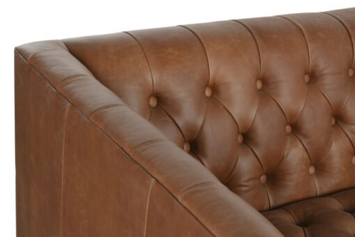 SOFA PIEL ACERO 209X77X74 CAPITONE COGNAC MB-216492 Disponible ref13375 - Imagen 2