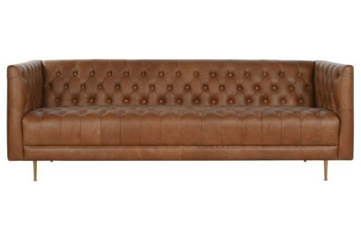 SOFA PIEL ACERO 209X77X74 CAPITONE COGNAC MB-216492 Disponible ref13375 - Imagen 6