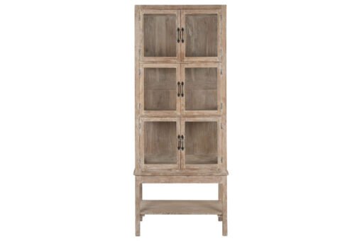 VITRINA TECA RECICLADA 76X48X198 NATURAL MB-216532 Disponible ref13237