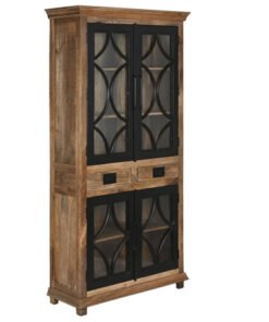 VITRINA MANGO HIERRO 100X40X200 4 PUERTAS NATURAL MB-216586 Ref 13234