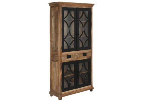 VITRINA MANGO HIERRO 100X40X200 4 PUERTAS NATURAL MB-216586 Ref 13234