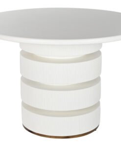 MESA REDONDA COMEDOR ABETO MDF 120X120X80 BLANCO MB-216605 Disponible ref13185