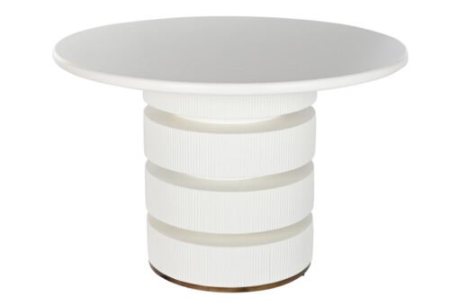 MESA REDONDA COMEDOR ABETO MDF 120X120X80 BLANCO MB-216605 Disponible ref13185