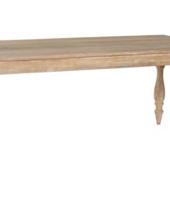 MESA COMEDOR TECA 195X97X77 TORNEADA DECAPE BLANCO MB-217085 Disponible ref13184