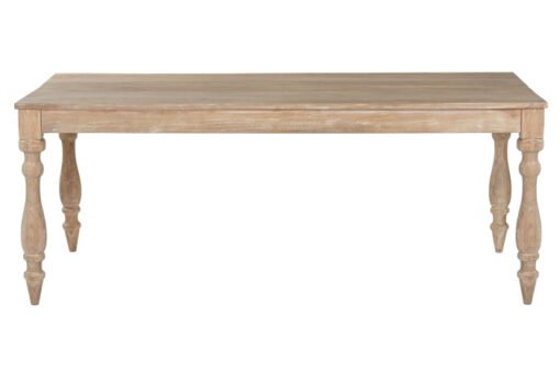 MESA COMEDOR TECA 195X97X77 TORNEADA DECAPE BLANCO MB-217085 Disponible ref13184 - Imagen 6