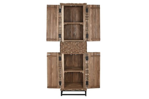 ARMARIO TECA RECICLADA 50X45X180 2 PUERT 1 CAJ MB-217248 Disponible Ref 13231 - Imagen 2