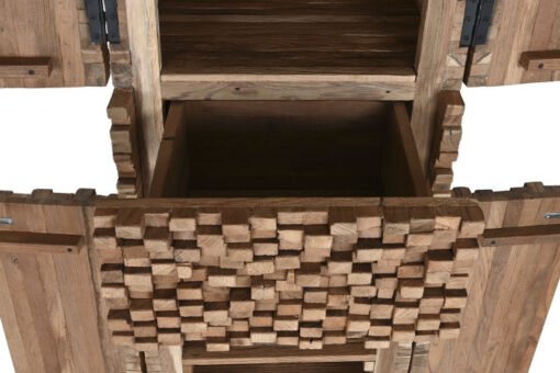 ARMARIO TECA RECICLADA 50X45X180 2 PUERT 1 CAJ MB-217248 Disponible Ref 13231 - Imagen 3