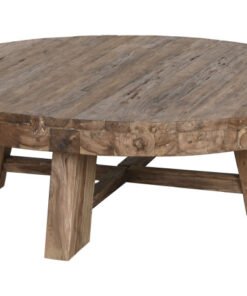 MESA CENTRO TECA RECICLADA 140X140X45 REDONDA MB-217252 Disponible ref13147