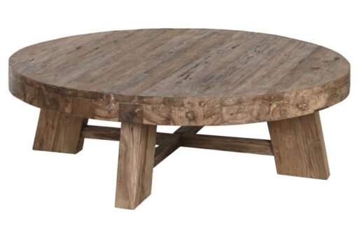 MESA CENTRO TECA RECICLADA 140X140X45 REDONDA MB-217252 Disponible ref13147
