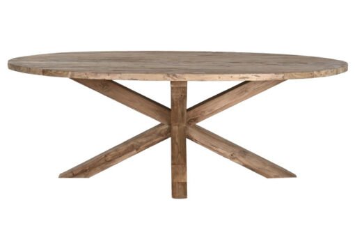 MESA COMEDOR TECA RECICLADA 220X120X78 OVALADA MB-217253 Disponible ref13183