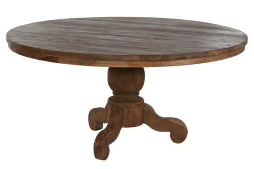 MESA COMEDOR TECA RECICLADA 160X160X78 PIE MB-217301 Disponible ref13181
