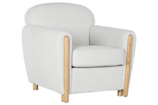 SILLON POLIESTER MADERA 81X78X82 BUCLE BLANCO MB-217365 Disponible Ref 13336 - Imagen 3