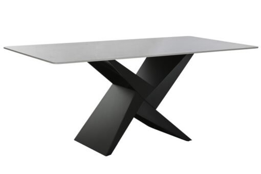 MESA COMEDOR METAL CERAMICA 180X90X75 NEGRO MB-217608 Disponible ref13175