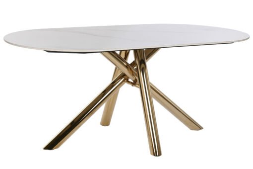 MESA OVALADA COMEDOR METAL CERAMICA 180X90X75 MB-217610 Disponible ref13173
