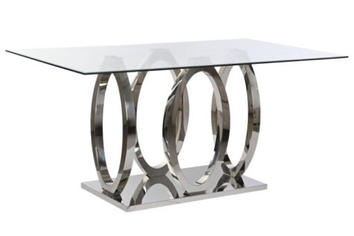 MESA COMEDOR ACERO CRISTAL TEMPLADO 160X90X76 MB-217611 Disponible ref13172