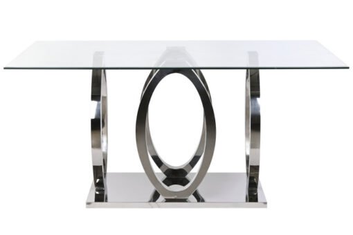 MESA COMEDOR ACERO CRISTAL TEMPLADO 160X90X76 MB-217611 Disponible ref13172 - Imagen 4