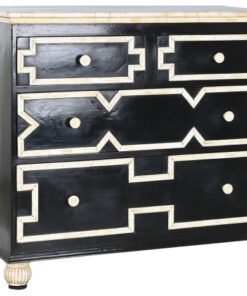 COMODA HUESO 111X51X99 TARACEA HECHO A MANO NEGRO MB-217978 Disponible REF13041