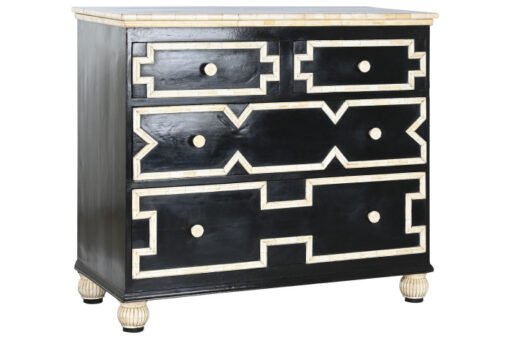COMODA HUESO 111X51X99 TARACEA HECHO A MANO NEGRO MB-217978 Disponible REF13041