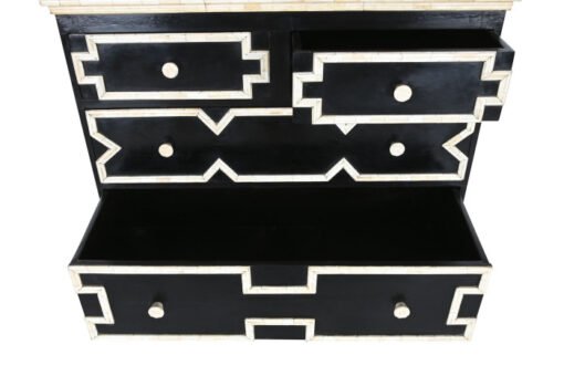 COMODA HUESO 111X51X99 TARACEA HECHO A MANO NEGRO MB-217978 Disponible REF13041 - Imagen 4