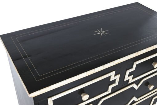 COMODA HUESO 111X51X99 TARACEA HECHO A MANO NEGRO MB-217978 Disponible REF13041 - Imagen 3