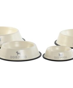 BOL SET 4 METAL GOMA 29X29X6,5 1,5L COMEDERO BEIGE PC-217591 Ref 2012