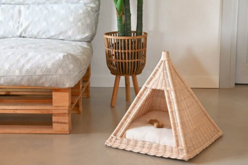 CAMA MASCOTA RATAN 45X45X45 NATURAL RM-205447 Disponible Ref 2027