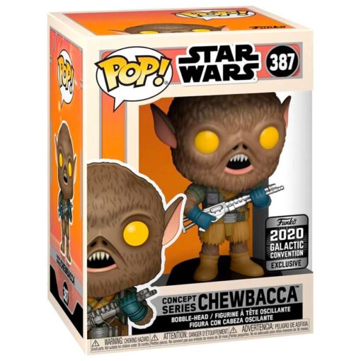 Figura POP Star Wars Chewbacca Exclusive 2020 Galactic Convention Exclusive. Figura vinilo Funko POP de 9cm en caja regalo con ventana. ref0313 - Imagen 3