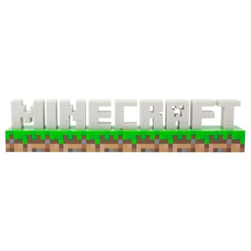 Lampara logo Minecraft Tamaño: 41,2x8,5cm. PVC. Funciona con cable USB o 3 pilas AAA en caso de querer utilizarla de manera portátil. ref0472