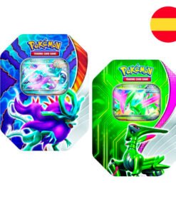 Lata juego cartas coleccionables SV6 Pokemon Español surtido Idioma: Español. Edad: +6 años. 4 paquetes de refuerzo Pokémon TCG 1 carta promocional ref0476