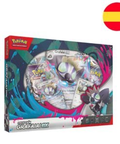 Blister juego cartas coleccionables Grafaiai April ex box Pokemon español Contiene: 4 paquetes de refuerzo Pokemon TCG, 2 cartas de promoción, 1 carta XL y 1 tarjeta de código. ref0479