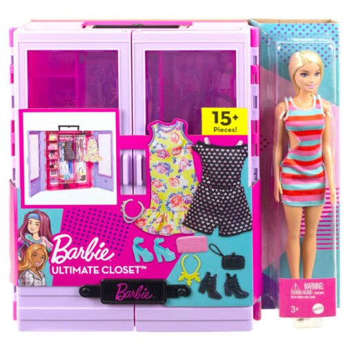 Muñeca Fashionista + Armario Portatil Barbie Ref 0565