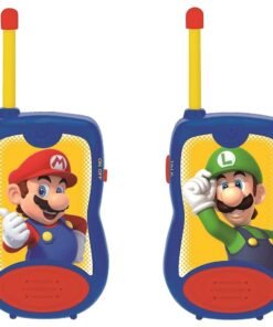 Walkie talkie Super Mario Bros Rango de transmisión: hasta 120m en espacio abierto. 2 combinaciones posibles de canales. Pinza para colgar del cinturón. Alimentación : 2 pilas 6F22 de 9V (no incluidas). ref0532