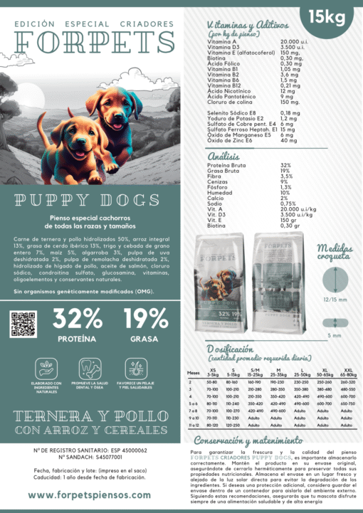 FORPETS CRIADORES PUPPY DOGS 15 KILOS EXTRUSIONADO 3 Ref 2036