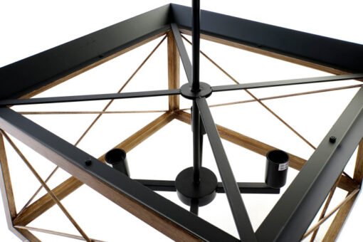 LAMPARA TECHO METAL MADERA 50X50X130 NEGRO LA-181962 Disponible ref 13527 - Imagen 4