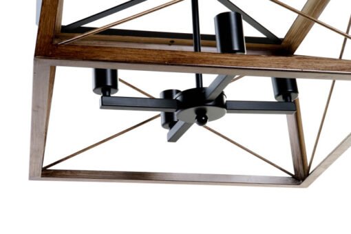 LAMPARA TECHO METAL MADERA 50X50X130 NEGRO LA-181962 Disponible ref 13527 - Imagen 3