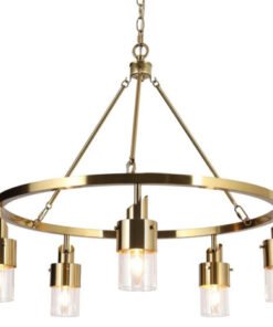 LAMPARA TECHO METAL CRISTAL 66X66X60 DORADO LA-206014 Disponible Ref 13525