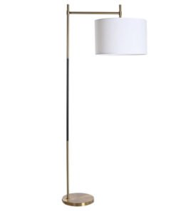 LAMPARA PIE METAL POLIESTER 76X43X169 DORADO LA-206029 Disponible Ref 13540