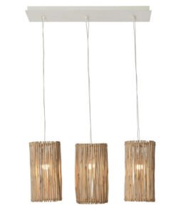 LAMPARA TECHO EUCALIPTO 20X20X40 TRONCOS BLANCO LA-208907 Disponible REF13518