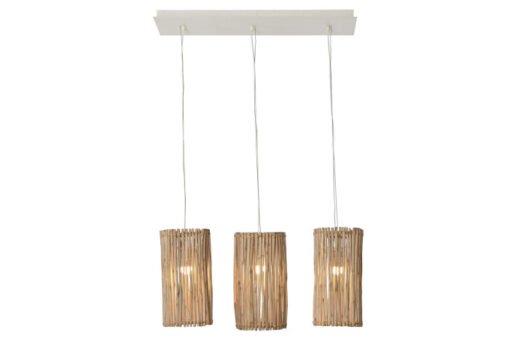 LAMPARA TECHO EUCALIPTO 20X20X40 TRONCOS BLANCO LA-208907 Disponible REF13518