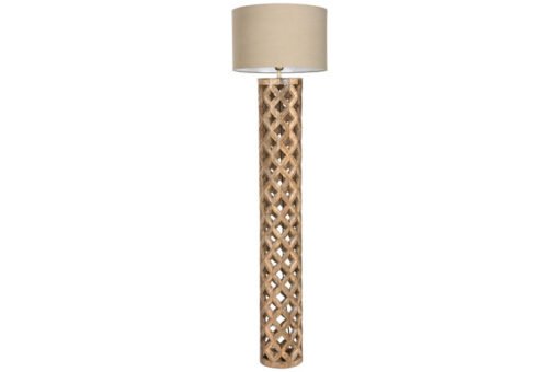 LAMPARA PIE MANGO POLIESTER 41,5X41,5X158 NATURAL LA-213047 Disponible Ref 13544