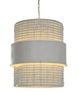 LAMPARA TECHO HIERRO MADERA 51X60X69 BLANCO LA-213684 Disponible Ref 13508