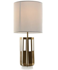 LAMPARA SOBREMESA HIERRO ACRILICO 35X35X78 DORADO LA-214250 Disponible ref13580