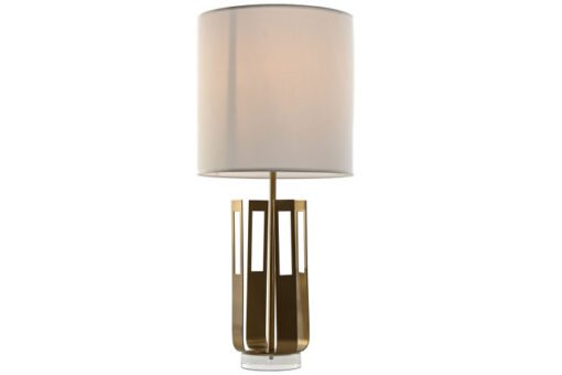LAMPARA SOBREMESA HIERRO ACRILICO 35X35X78 DORADO LA-214250 Disponible ref13580