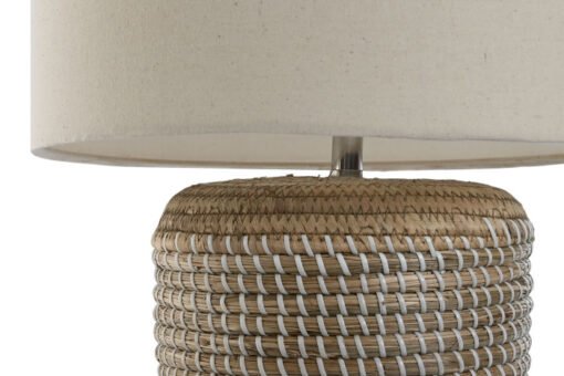 LAMPARA SOBREMESA SEAGRASS LINO 38X38X47 BLANCO LA-214601 Disponible ref13574 - Imagen 3